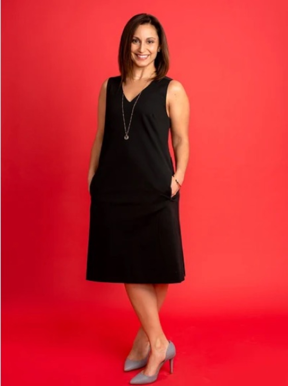 Ministry of Supply Kinetic A Line Dress in Black